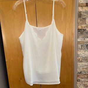NWOT White Scalloped Camisole